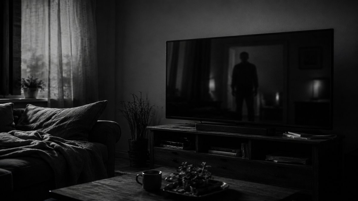 La sombra detrás del televisor: el microcuento que convierte la sala en pesadilla